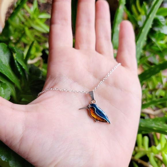 New Silver Abalone Bird Necklace - Picture 6 of 7